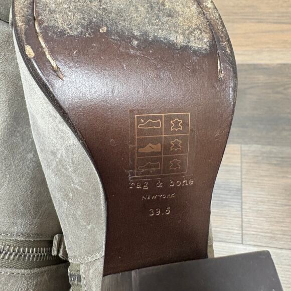 Rag & Bone Womens Size 39.5/US 9 Margot Suede Bootie Gray Heeled Almond Toe - Picture 7 of 11